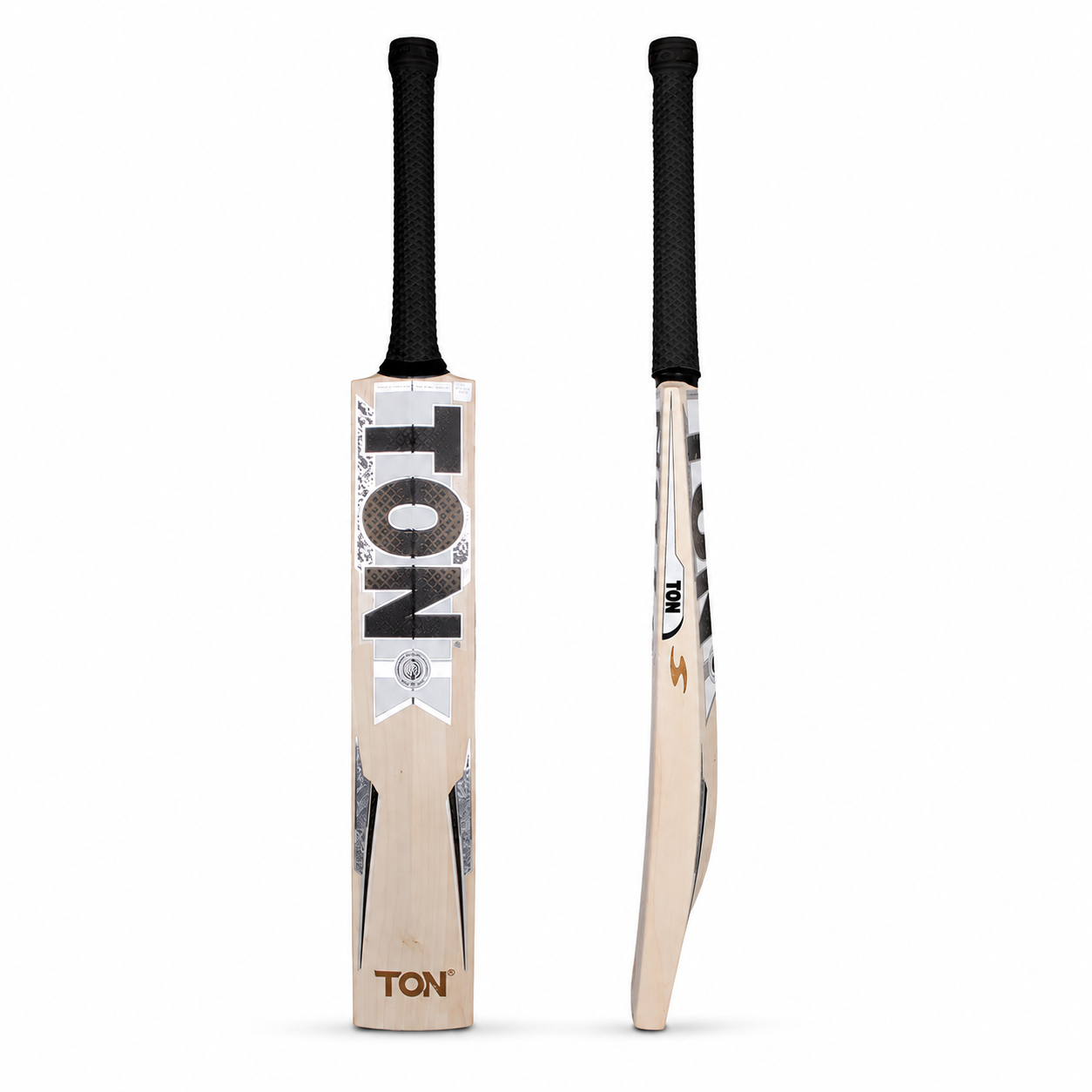 TON Silver Edition Adult Cricket Bat back and side view
