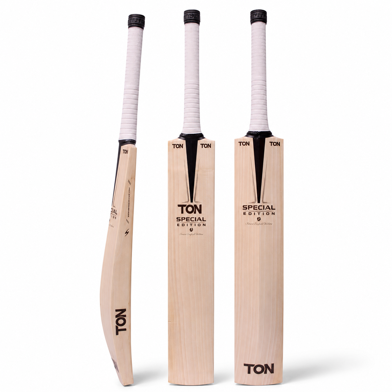 TON Special Edition Adult Cricket Bat front,  back and side view