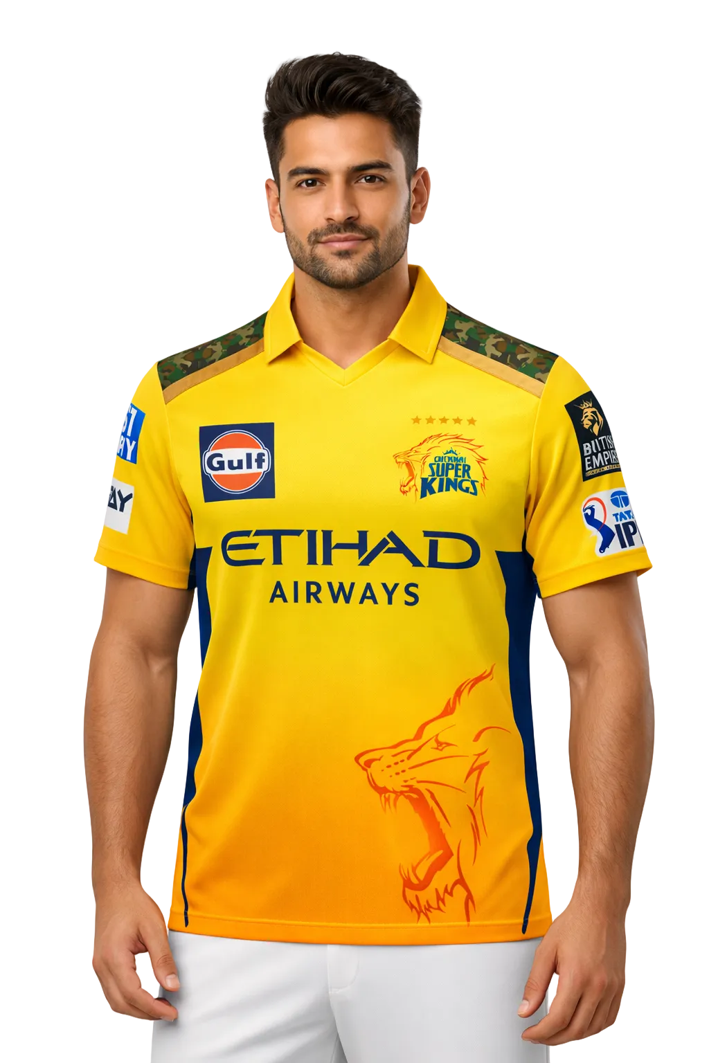 Chennai Super Kings IPL jersey UK worn by male model front