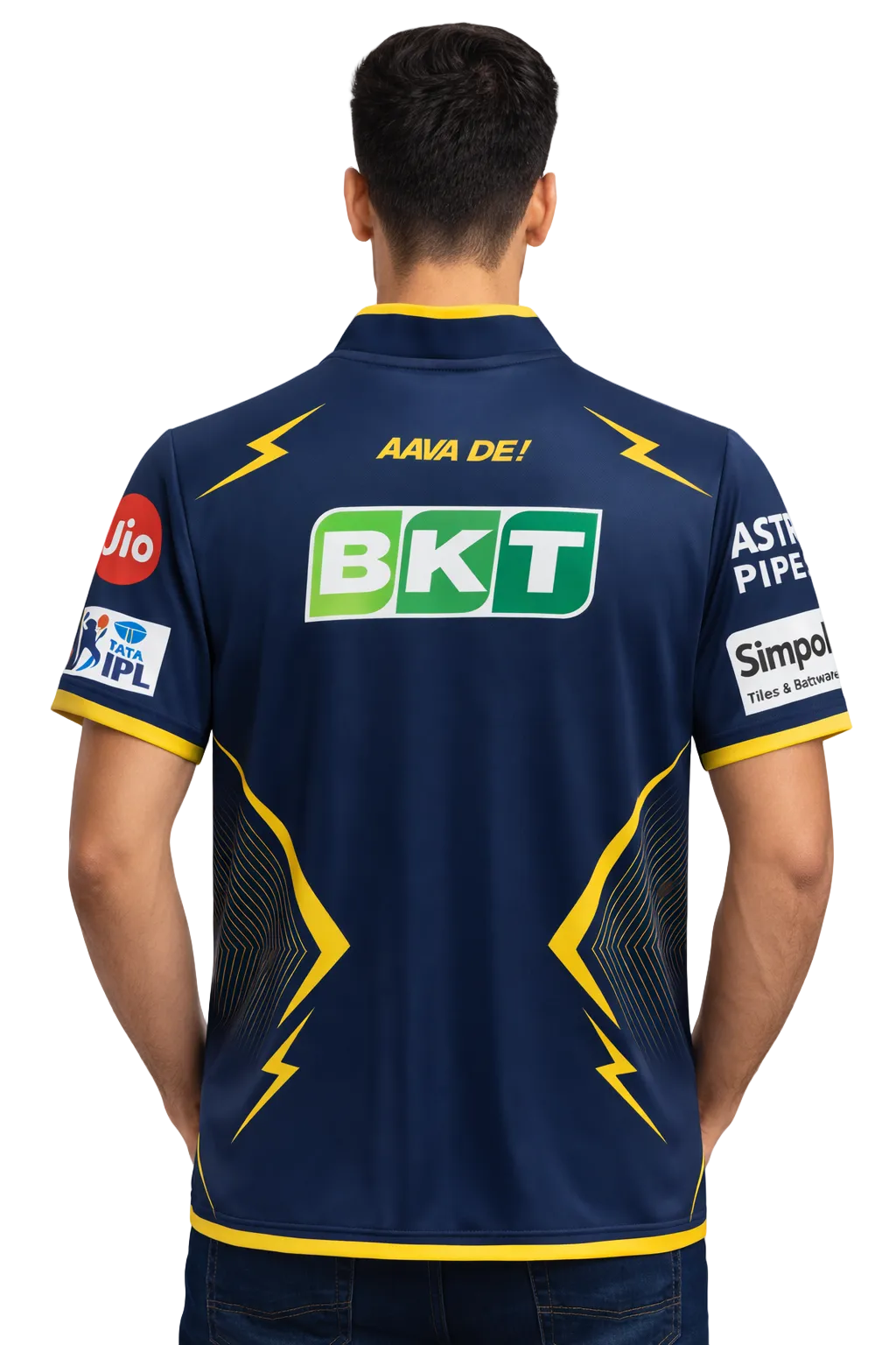 Gujarat Titans IPL jersey UK worn by male model back