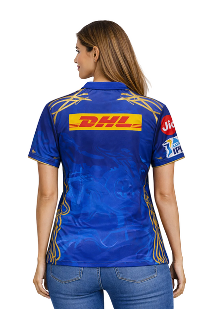 Mumbai Indians IPL jersey UK worn by female model back