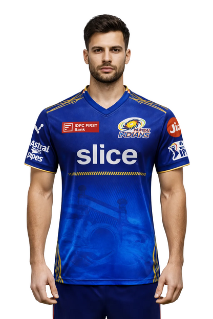 Mumbai Indians IPL jersey UK worn by male model front