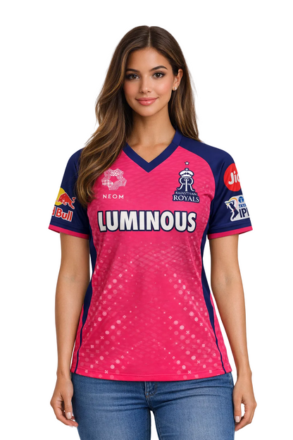 Rajasthan Royals IPL jersey UK worn by female model front